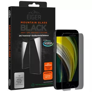 Ochranné sklo Eiger Mountain BLACK Anti Spy Privacy Glass Screen Protector for Apple iPhone SE(2020)/8/7