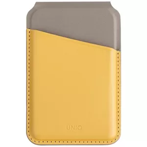 Peňaženka UNIQ Lyden DS magnetic RFID wallet and phone stand yellow-grey (UNIQ-LYDENDS-CYELFGRY)