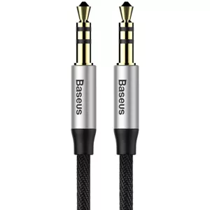 Kábel Baseus Yiven Audio Cable Cable 3.5 male Audio M30 1.5M Silver+ Black (6953156257207)