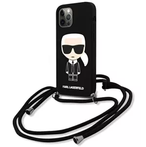 Kryt Karl Lagerfeld KLHCP12LWOSLFKBK iPhone 12 Pro Max 6,7" hardcase black Silicone Cord Iconik (KLHCP12LWOSLFKBK)