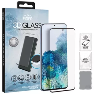 Ochranné sklo Eiger 3D GLASS Case Friendly Tempered Glass Screen Protector for Samsung Galaxy S20+ in Clear/Black