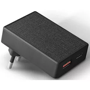 Nabíjačka UNIQ Charger Votre Slim Duo 20W USB-C + USB-A charcoal black (UNIQ-VOTRESLDUO(EU)-BLK)