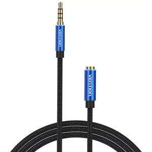 Kábel Vention TRRS 3.5mm Male to 3.5mm Female Audio Extender 1m BHCLF Blue