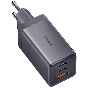 Nabíjačka Baseus Wall charger GaN5 2x USB-C + USB, 65W + cable 1m (grey)
