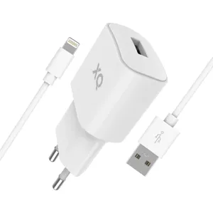 Nabíjačka XQISIT Travel Charger 2.4A Single USB EU-Lightning White (35477)