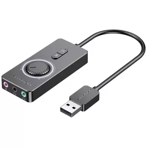 Adaptér External USB 2.0 audio card Vention CDRBF 1m (black)