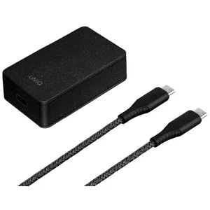 Nabíjačka UNIQ  Versa Slim  USB-C PD 18W + cable USB-C - USB-C charcoal black (LITHOS Collective) (UNIQ-VERSASLBUN(EU)-BLK)