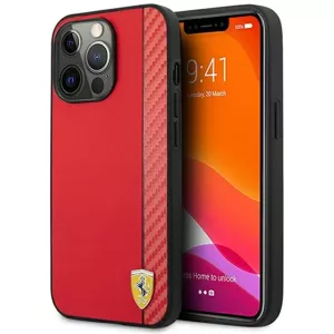 Kryt Ferrari FESAXHCP13LRE iPhone 13 Pro/13 6,1" red hardcase On Track Carbon Stripe (FESAXHCP13LRE)