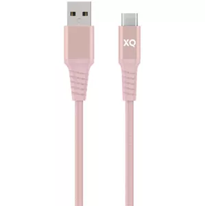 Kábel XQISIT Extra Strong Braided USB C 3.0 to USB A 200 rose gold (35396)