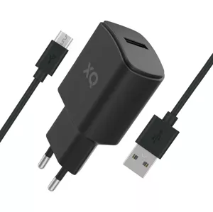 Nabíjačka XQISIT Travel Charger 2.4A Single USB EU- Micro US black (38244)