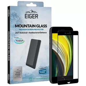 Ochranné sklo Eiger 3D GLASS Full Screen Glass Screen Protector for Apple iPhone SE (2020)/8/7 in Clear/Black