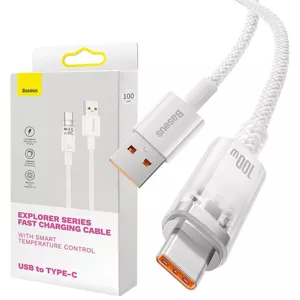 Kábel Quick Charge USB-C Baseus Flash, 6A,1m (White)