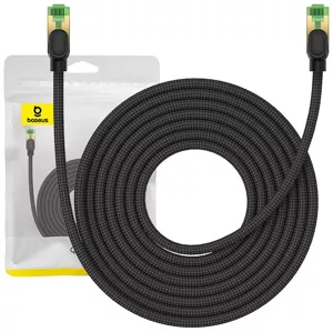 Kábel Baseus Braided network cable cat.8 Ethernet RJ45, 40Gbps, 8m (black)