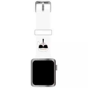 Remienok Karl Lagerfeld strap KLAWMSLKW Apple Watch 38/40/41mm white strap Silicone Karl Heads (KLAWMSLKW)