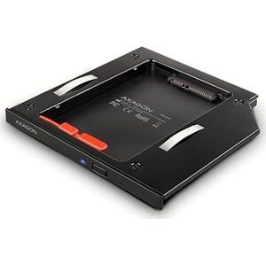 AXAGON RSS-CD09, ALU caddy for 2.5" SSD / HDD into 9.5 mm laptop DVD slot, screwless. LED