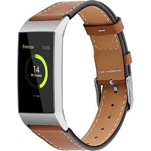 BStrap Leather Italy na Fitbit Charge 3/4 coffee, veľkosť S