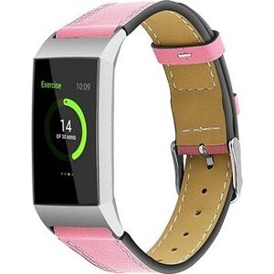 BStrap Leather Italy na Fitbit Charge 3/4 pink, veľkosť L
