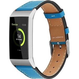 BStrap Leather Italy na Fitbit Charge 3/4 blue, veľkosť L