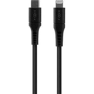 FIXED Cable USB-C/Lightning a podporou PD 1.2 m certifikácia MFi Liquid silicone čierny