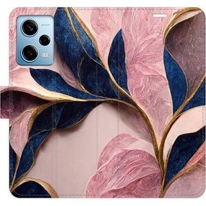 iSaprio flip puzdro Pink Leaves pre Xiaomi Redmi Note 12 Pro 5G/Poco X5 Pro 5G