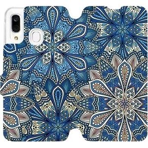 Flipové puzdro na mobil Samsung Galaxy A40 – V108P Modré mandala kvety