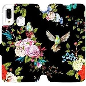 Flipové puzdro na mobil Samsung Galaxy A40 – VD09S Vtáčiky a kvety