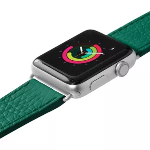 Remienok LAUT Milano – kožený řemínek na Apple Watch 42/44 mm, smaragdový