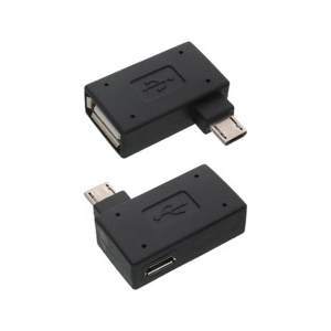 Adaptér OTG lomený MicroUSB/USB Čierny