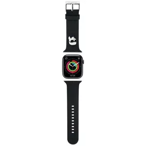 Remienok Karl Lagerfeld KLAWLSLKNK Apple Watch Strap 42/44/45/49mm black 3D Rubber Karl Head (KLAWLSLKNK)