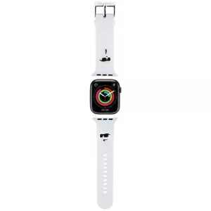 Remienok Karl Lagerfeld KLAWLSLKCNH Apple Watch Strap 42/44/45/49mm white 3D Rubber Karl&Choupette Heads (KLAWLSLKCNH)