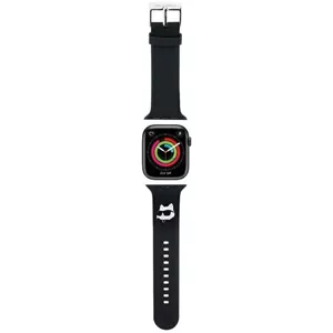 Remienok Karl Lagerfeld KLAWMSLCNK Apple Watch Strap 38/40/41mm black 3D Rubber Choupette Heads (KLAWMSLCNK)