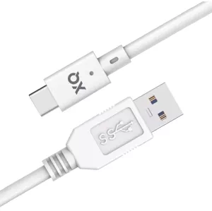 Kábel XQISIT Charge & Sync USB-C to USB-A 3.1 100cm white (49413)