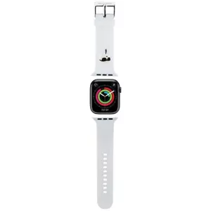Remienok Karl Lagerfeld KLAWMSLKNH Apple Watch Strap 38/40/41mm white 3D Rubber Karl Head (KLAWMSLKNH)