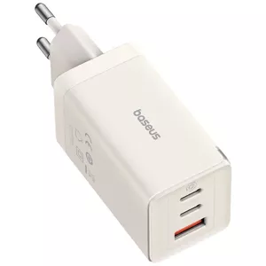 Nabíjačka Baseus Wall charger GaN5 2x USB-C + USB, 65W + cable 1m (white)