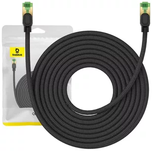 Kábel Baseus Braided network cable cat.8 Ethernet RJ45, 40Gbps, 10m (black)