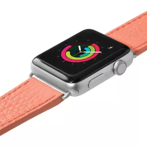 Remienok LAUT Milano – kožený řemínek na Apple Watch 42/44 mm, korálový