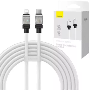 Kábel Fast Charging cable Baseus USB-C to Lightning Coolplay Series 2m, 20W, white (6932172626617)