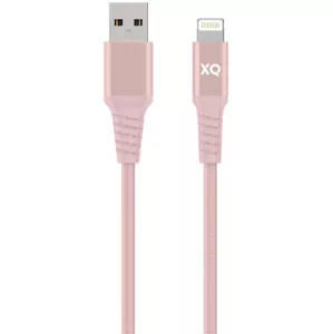 Kábel XQISIT Extra Strong Braided Lightning to USB A 200 rose gold (35390)
