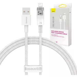 Kábel Fast Charging Cable Baseus Explorer  USB to Lightning 2.4A 1m, white (6932172628987)