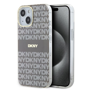 DKNY PC/TPU Repeat Pattern Tonal Stripe Magsafe Zadní Kryt pro iPhone 14 Beige