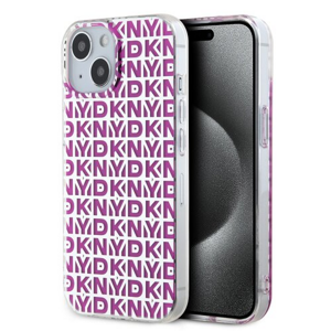 DKNY PC/TPU Repeat Pattern Zadní Kryt pro iPhone 15 Pink