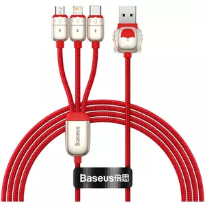 Kábel USB cable 3in1 Baseus Year of the Tiger, USB to micro USB / USB-C / Lightning, 3.5A, 1.2m (red)