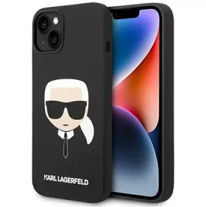 Kryt Karl Lagerfeld iPhone 14 Plus 6,7" hardcase black Silicone Karl`s Head Magsafe (KLHMP14MSLKHBK)