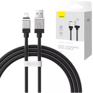 Kábel Fast Charging cable Baseus USB-A to Lightning Coolplay Series 1m, 2.4, black (6932172626723)