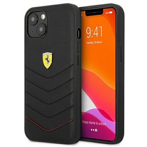 Ferrari case for iPhone 13 6,1" FEHCP13MRQUK black hard case Off Track Quilted