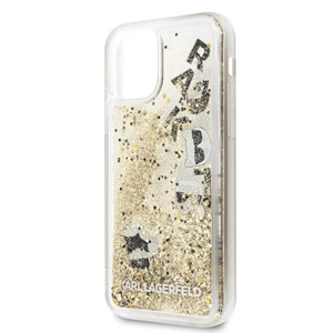 Karl Lagerfeld case for iPhone 11 Pro KLHCN58ROGO black-gold hard case Glitter Floating