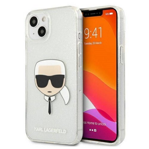 Karl Lagerfeld for iPhone 13 Mini 5,4'' KLHCP13SKHTUGLS silver hard case Glitter Karl`s Head