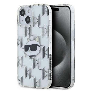 Karl Lagerfeld IML Electroplated Choupette Head Zadní Kryt pro iPhone 15 Transparent