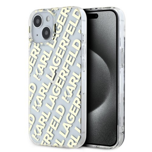 Karl Lagerfeld IML Electroplated Repeated Logo Zadní Kryt pro iPhone 15 Gold