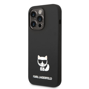 Puzdro Karl Lagerfeld Liquid Silicone Choupette iPhone 14 Pro Max - čierne